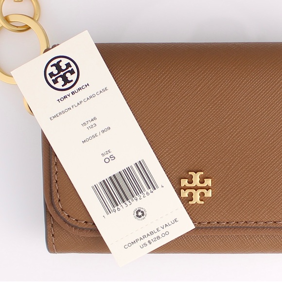 Tory Burch Emerson Zip Card Case Wallet In Moose Brown - Picture 4 of 4